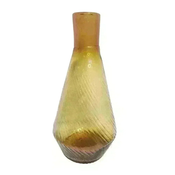 Amber Swirl Mid Century large glass floor vase - Picture 2 of 8